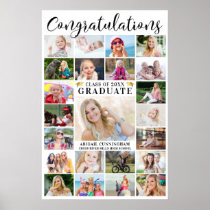 Poster Parabéns Modernos Graduado 23 Colagem de Fotos