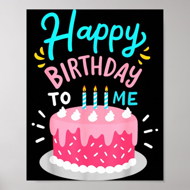 Poster Parabéns para mim festa de aniversário  (Frente)