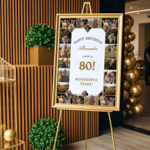 Parabéns pelo Aniversário de 80 Anos Colagem de Fo