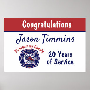 Poster Parabéns personalizados do logotipo do Fire Depar