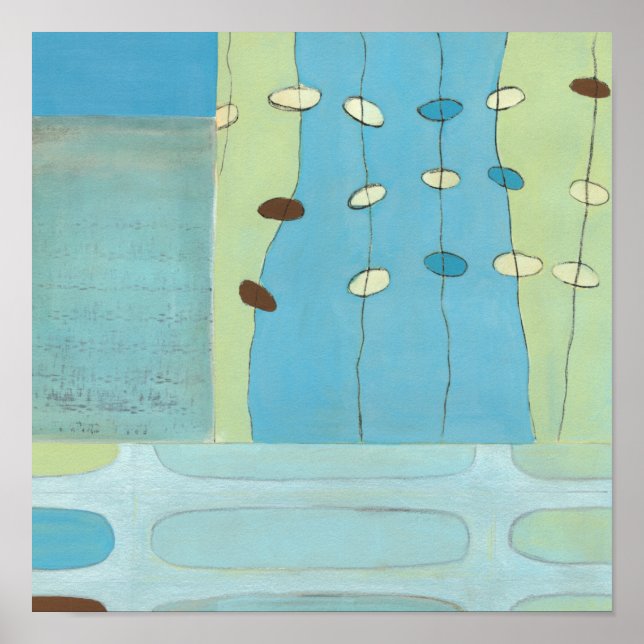 Pôster Parada abstrato Azul do Ovo (Frente)