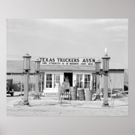 Pôster Parada de Caminhões no Texas, 1939. Foto Antiga