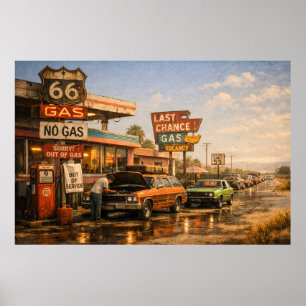 Poster Parada de Gasolina Última Chance na Rota 66