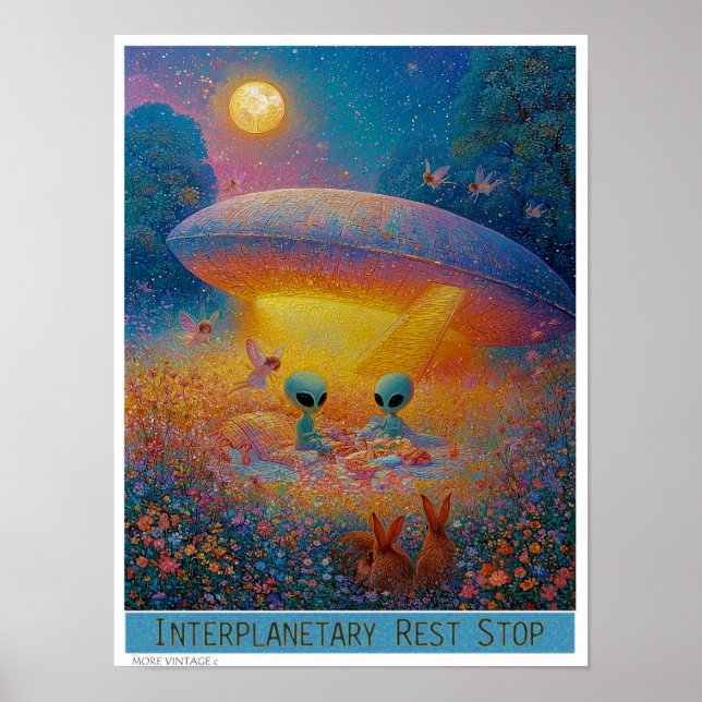 Poster PARADA PLANETÁRIA FOFA 'alien picnic' (Frente)