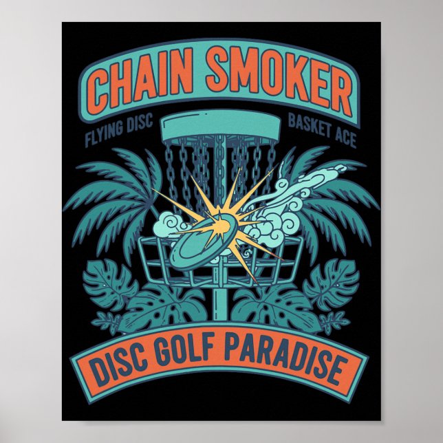 Poster Paradise do Disc Golf do Fumante de Corrente Disco (Frente)