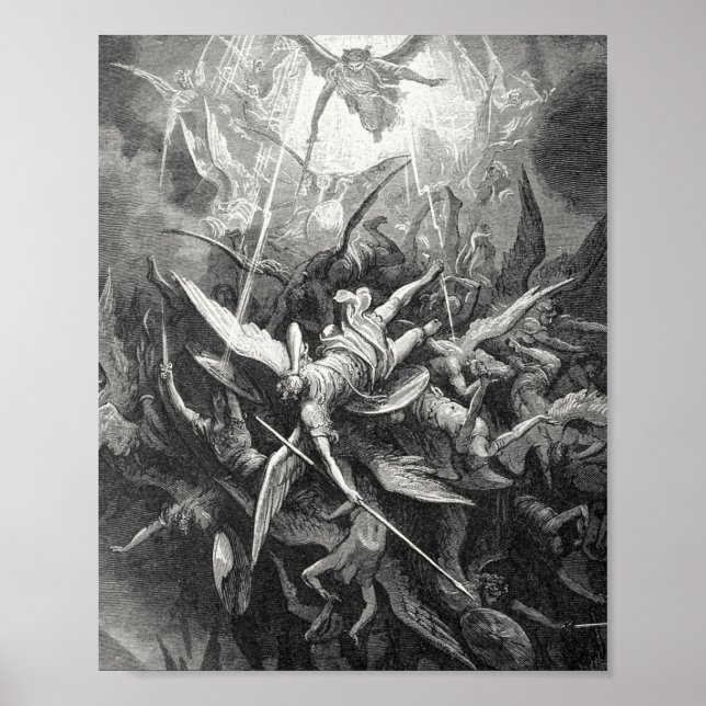 Poster Paradise Lost Fall Of Rebel Angels Gustave Dore (Frente)