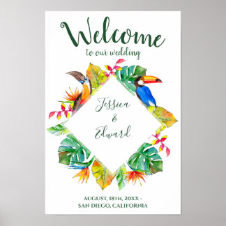 Poster Paradise Tropical Colorido Luau Boas-vindas Casame
