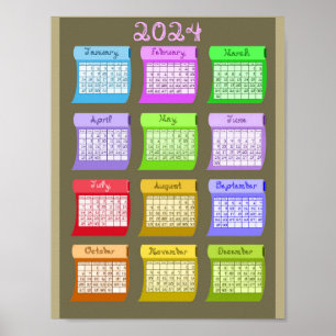 Poster Parafusos de Fonte de Tecido Calendário Imprimível