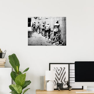 Poster Paragem de xixi de ciclistas do Tour de France Vin