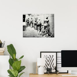 Poster Paragem de xixi de ciclistas do Tour de France Vin