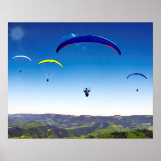 Pôster Paraglider na Floresta Negra