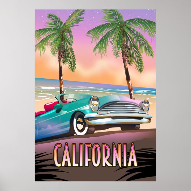 Poster Paraíso da Califórnia Pôr do Sol (Frente)