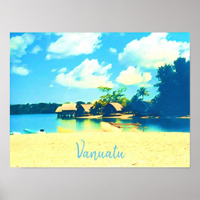 Poster Paraíso da ilha tropical Vanuatu viagem (Frente)