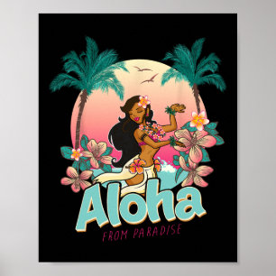 Poster Paraíso Havaiano Ilha Havaí Aloha Férias na Praia