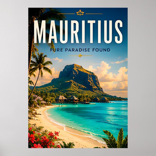 Poster 🌴 Paraíso Insular de Maurícias Costeiro 🌊 (Frente)