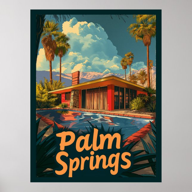 Poster Paraíso no Poolside: Um Primavera de Palma Retroat (Frente)
