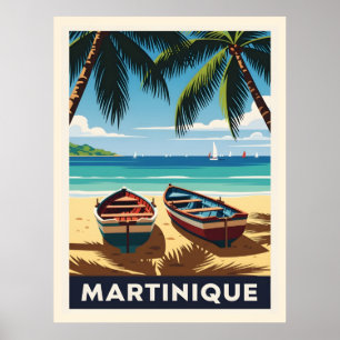 Poster Paraíso Tropical de Martinique, Viagem de Praia Vi