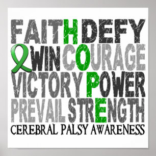 Pôster Paralisia cerebral da colagem da palavra da