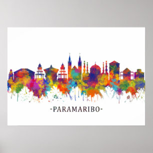Poster Paramaribo Suriname Skyline