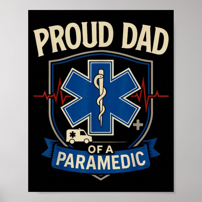 Poster Paramedic Dad Proud Dad Of A Paramedic  (Frente)