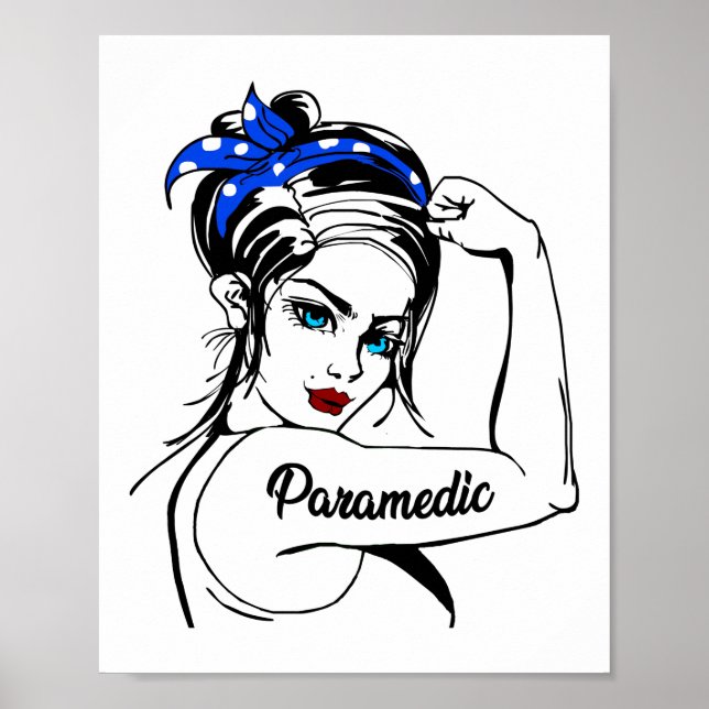 Poster Paramedico de Emergência EMS Rosie The Riveter (Frente)