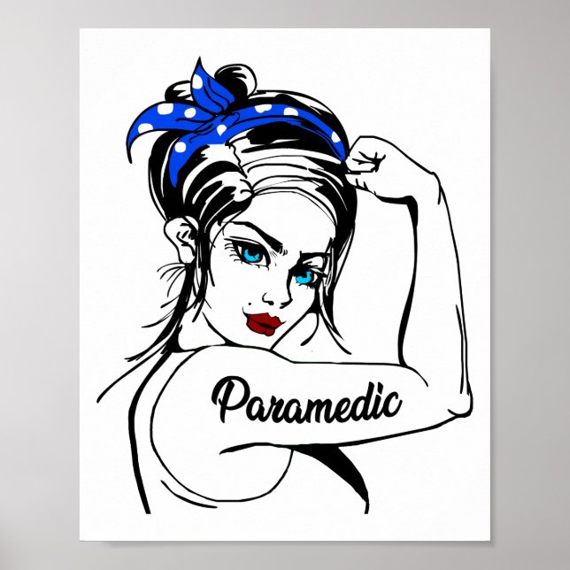Poster Paramedico de Emergência EMS Rosie The Riveter (Frente)