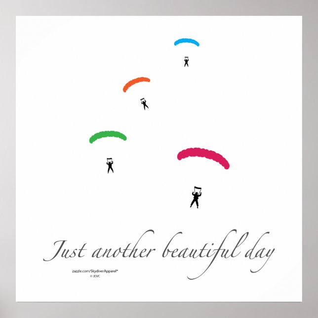 Pôster Paraquedas Coloridos (Frente)