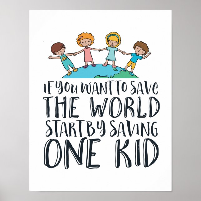 Poster Parar a Campanha de Consciência e Amor para Crianç (Frente)