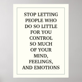 PÔSTER PARAR DE DEIXAR PESSOAS QUE FAZEM TÃO POUCO PARA V