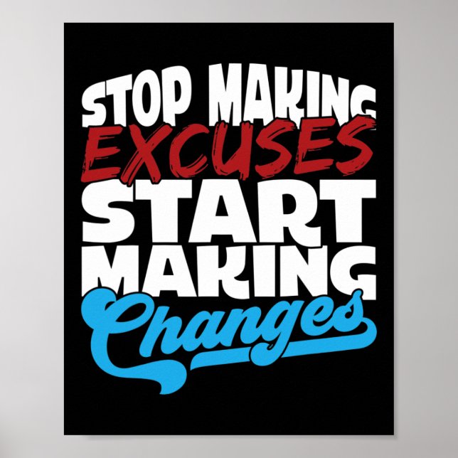 Poster Parar Fazer Excusse Iniciar Fazer Alterar Vício (Frente)