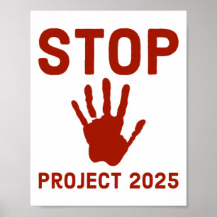 Poster Parar o Project 2025 Horror Design com a Lei de Im