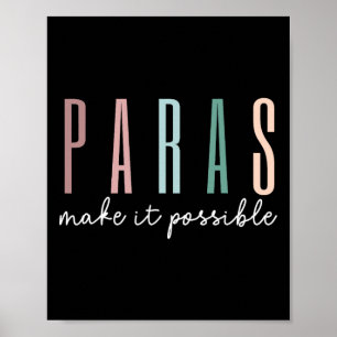 Poster Paras Tornam Possível Profissional Auxiliar de Ens