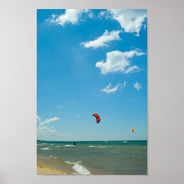 Poster Parasailing, Lago Michigan (Frente)