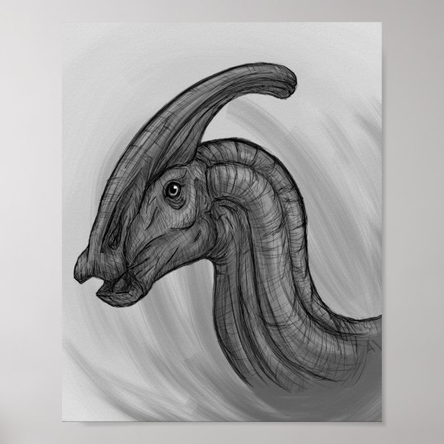 Poster Parasaurolophus Sketch (Frente)