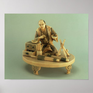 Poster Parasol Maker, Okinomo, Período Edo