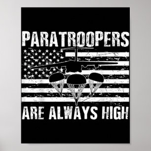 Poster Paratrooper American Flag U Exército Americano Vet
