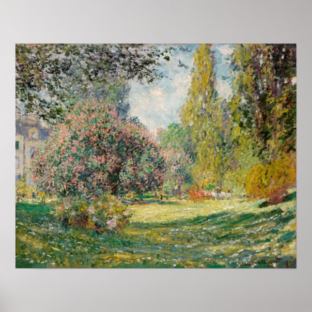 Poster Parc Monceau (1876) apresentada por Claude Monet (Frente)