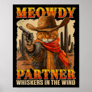 Poster Parceiro Engraçado Sussurros No Cowb De Gato Eólic