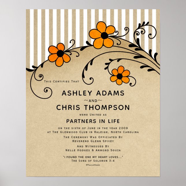 Poster "Parceiros na Vida Moderna de Boho Certificado (Frente)