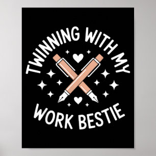Poster Parceria com o Melhor Amigo do Trabalho Melhor Ami