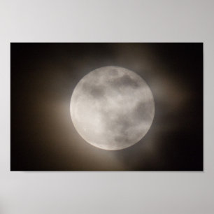 Poster Parcialmente Lua cheia de Cloudly, Ohio