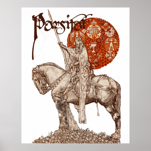 Pôster PARCIFAL EM BUSCA DO SANTO-CHUMBO, PRETO, vermelho (Frente)