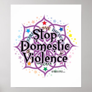Pôster Pare a violência doméstica Lotus