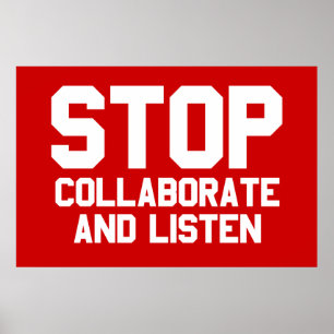Pôster pare colaboram e escutam