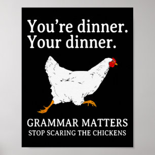 Poster Pare de Assustar as Galinhas Gramática Inglesa Eng