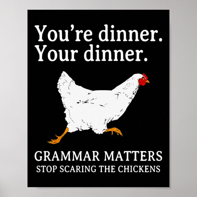Poster Pare de Assustar as Galinhas Gramática Inglesa Eng (Frente)