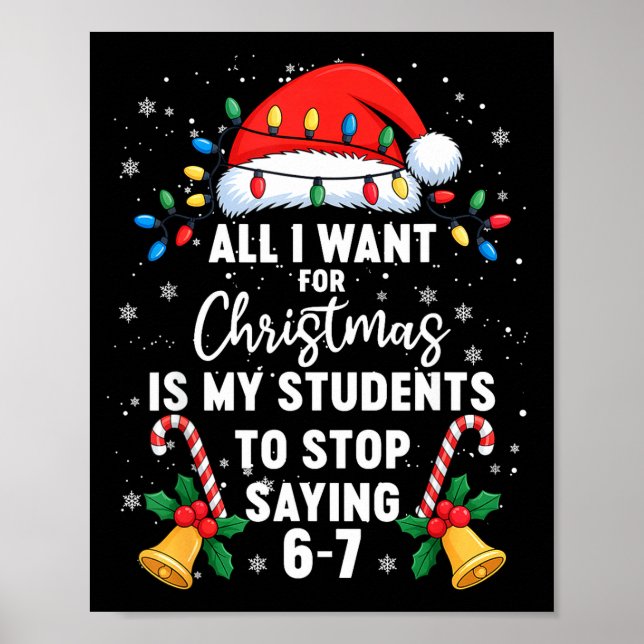 Poster Pare de Dizer 6-7 Engraçado Professor Alunos 67 Na (Frente)