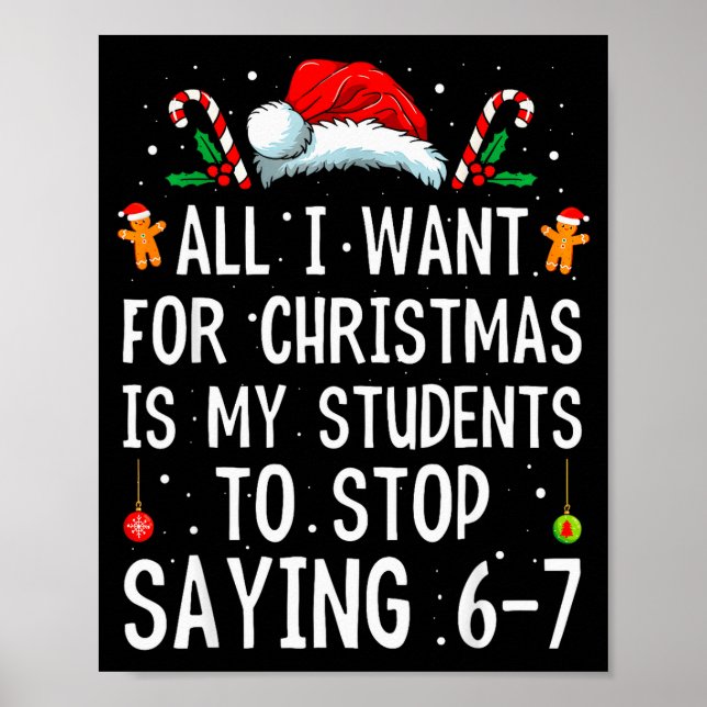 Poster Pare de dizer 6-7 Piada Professor 67 Natal Meme Si (Frente)