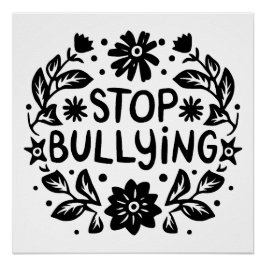 Pôster Pare de intimidar citações anti-bullying