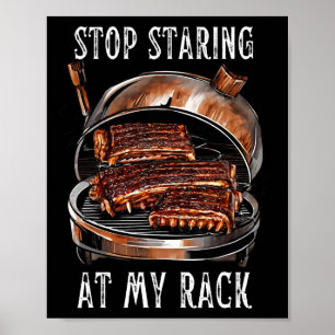 Poster Pare De Olhar Para Meu Rack Bbq Ribs Churrasco Gre